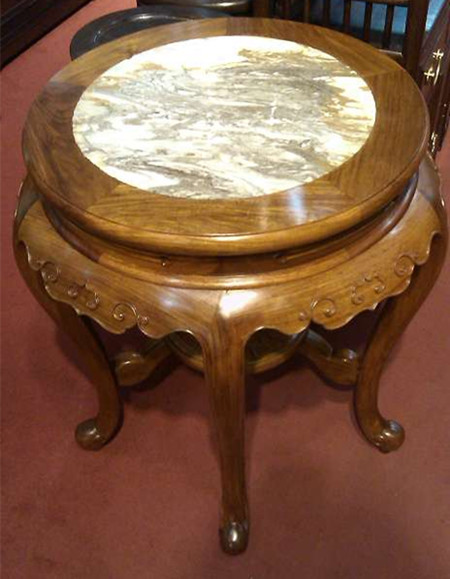 RF0693_缅甸花梨木雕花嵌云石圆香几6500 G.jpg