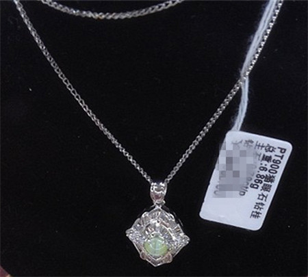 KX2704 PT900金绿猫眼钻挂件(附PT850项链)7000 总重6.86g 主石0.79ct d0.55ct.jpg